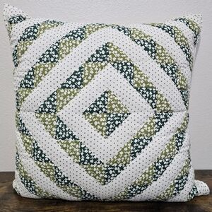 The Farmhouse By Rachel Ashwell 18x18 Green White Floral Polka Dot Throw Pillow
